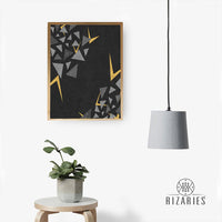 Thumbnail for Black Gold Triangle Canvas Painting