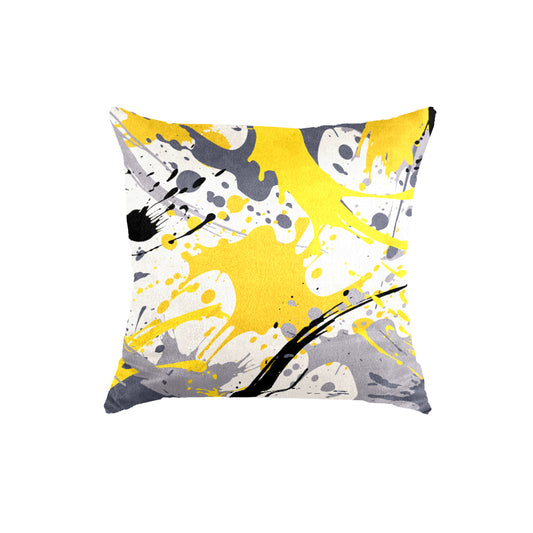 SuperSoft Yellow Grey Brush Throw Pillow