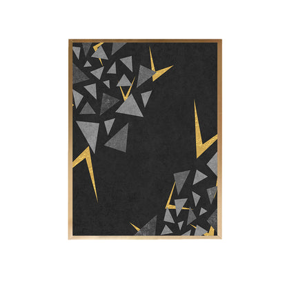 Black Gold Triangle Canvas Painting