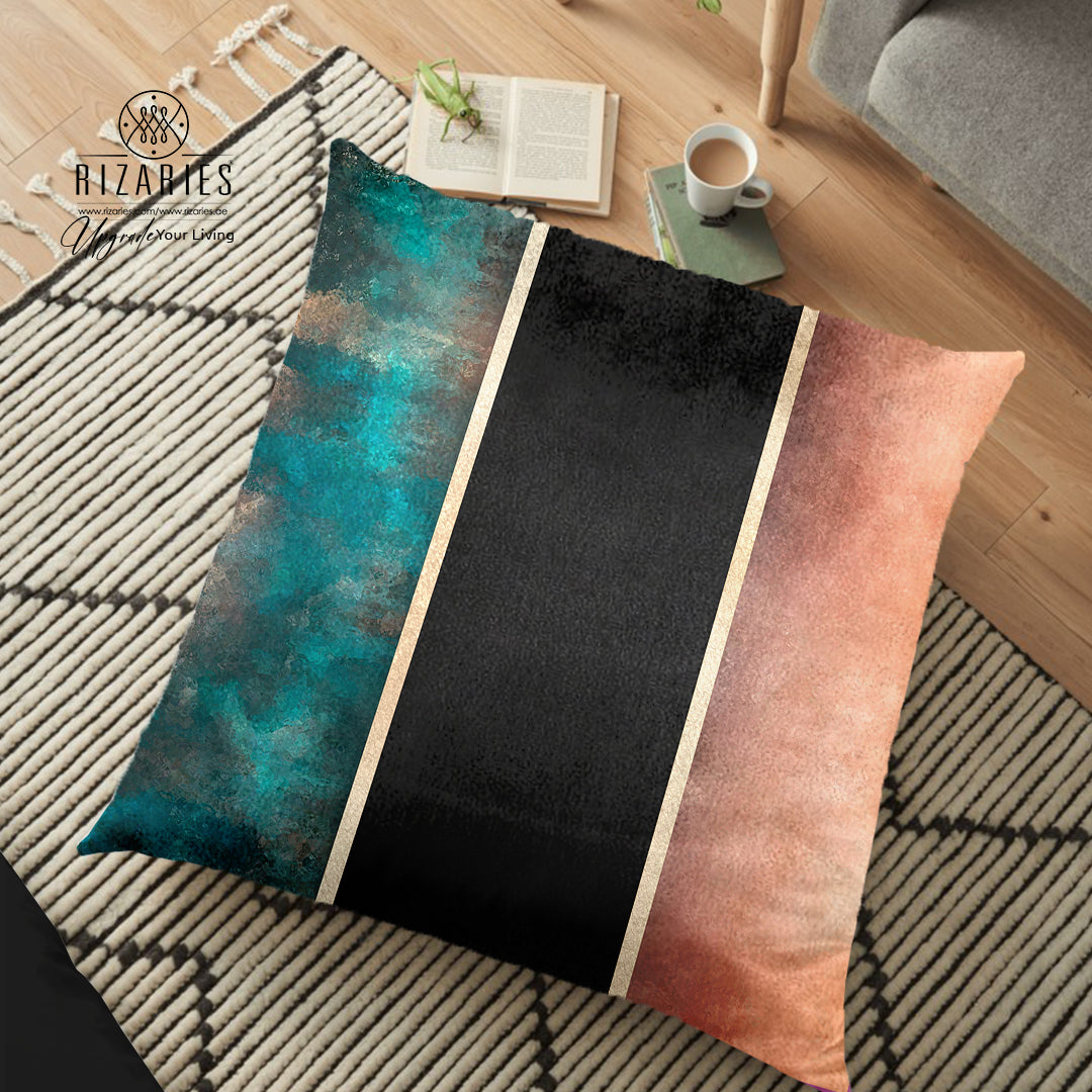 (26"x26") Supersoft Ombre Emerald with Black FLOOR Cushion Cover