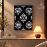 Traditional Black White Canvas Painting
