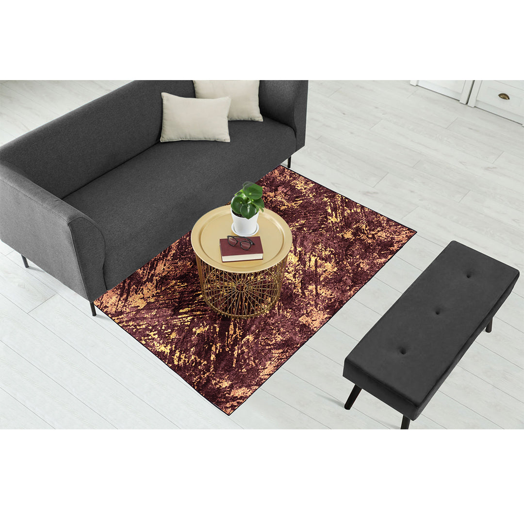 Brown Gold Abstract Centerpiece (Rug)