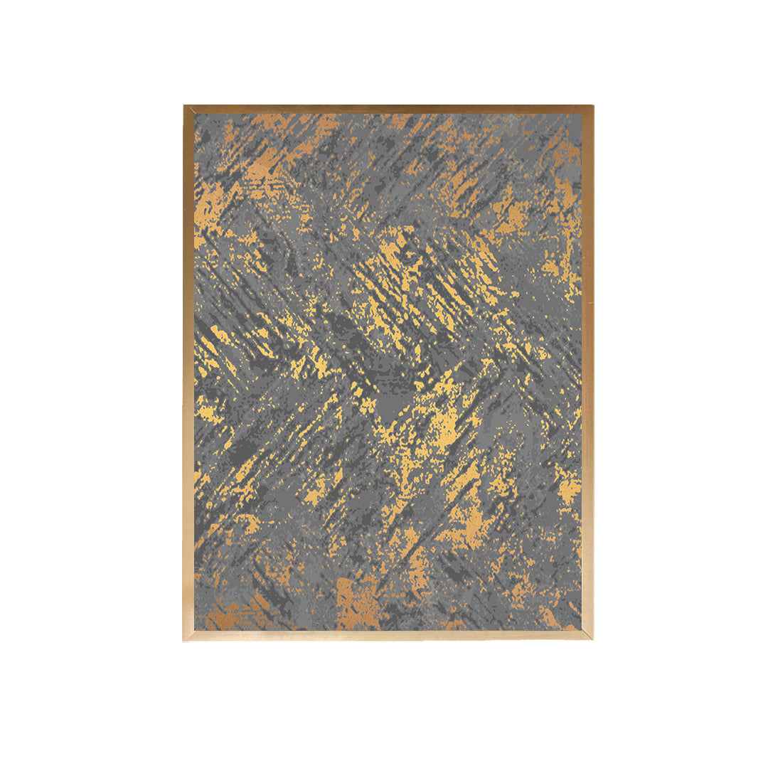 Grey Gold Abstract Pattern Canvas Painting