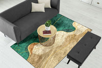 Thumbnail for Beige Green Wavy Centerpiece (Rug)