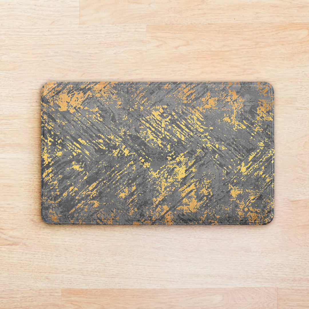 SuperSoft Grey Gold Abstract Pattern Door Mat