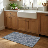 Thumbnail for Classic Grey Floral Kitchen Mat