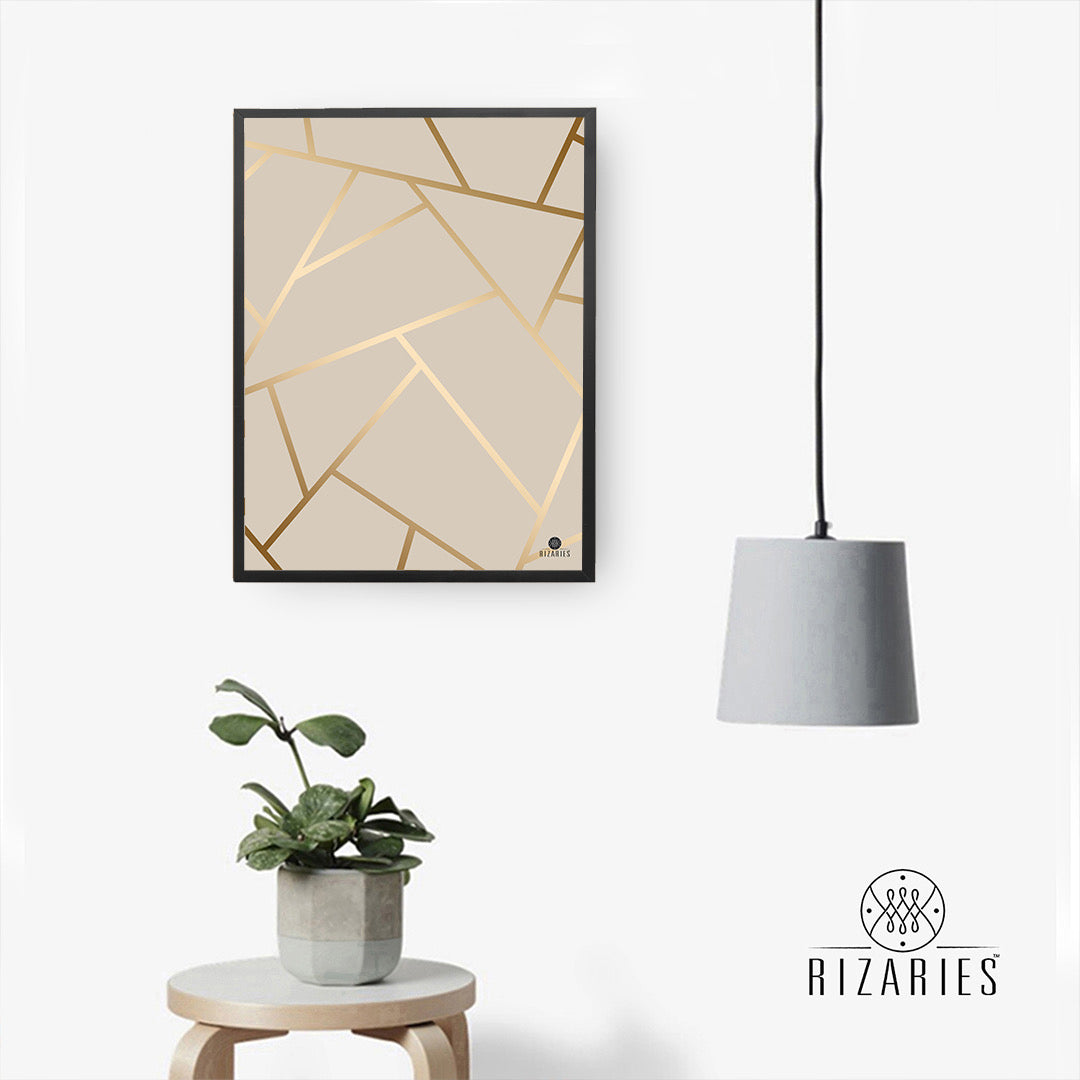 Beige Geometric Canvas Painting