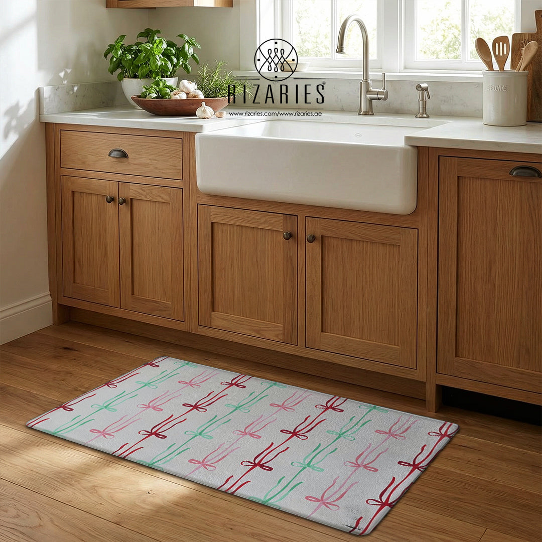 Ribbon Pattern Kitchen Mat