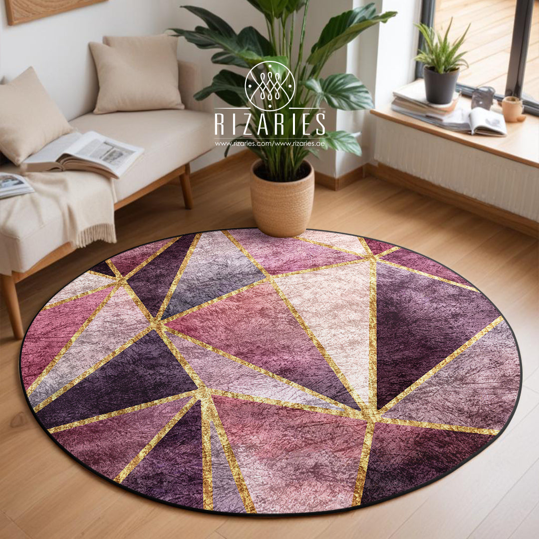 Stained Glass Metallic Round Centerpiece (Rug)