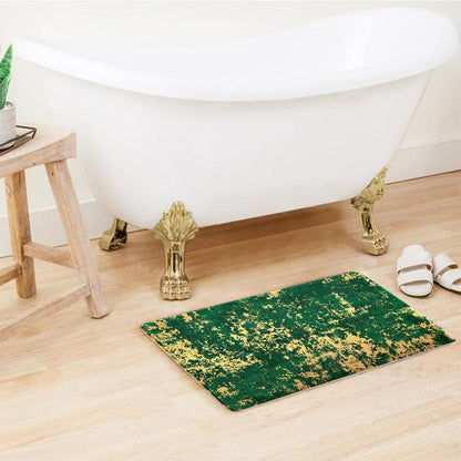 SuperSoft Green Gold Abstract Pattern Door Mat