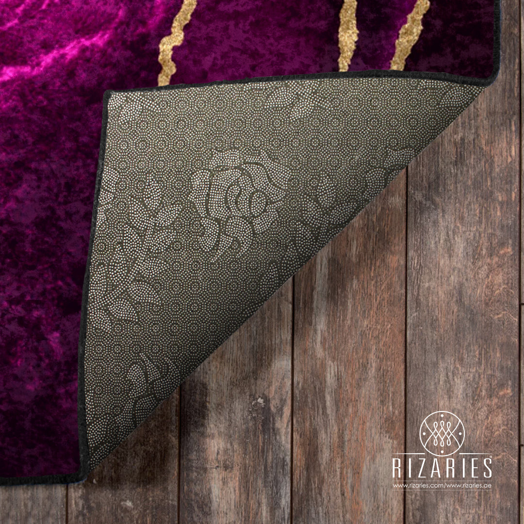 Purple & Gold Abstract Centerpiece (Rug) (CLEARANCE SALE)