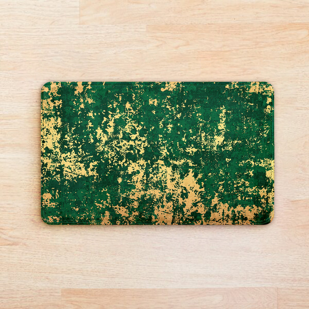 SuperSoft Green Gold Abstract Pattern Door Mat