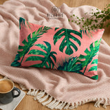 SuperSoft Pink Tropical Leaves Rectangle