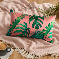Thumbnail for SuperSoft Pink Tropical Leaves Rectangle