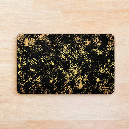 SuperSoft Black Gold Abstract Pattern Door Mat