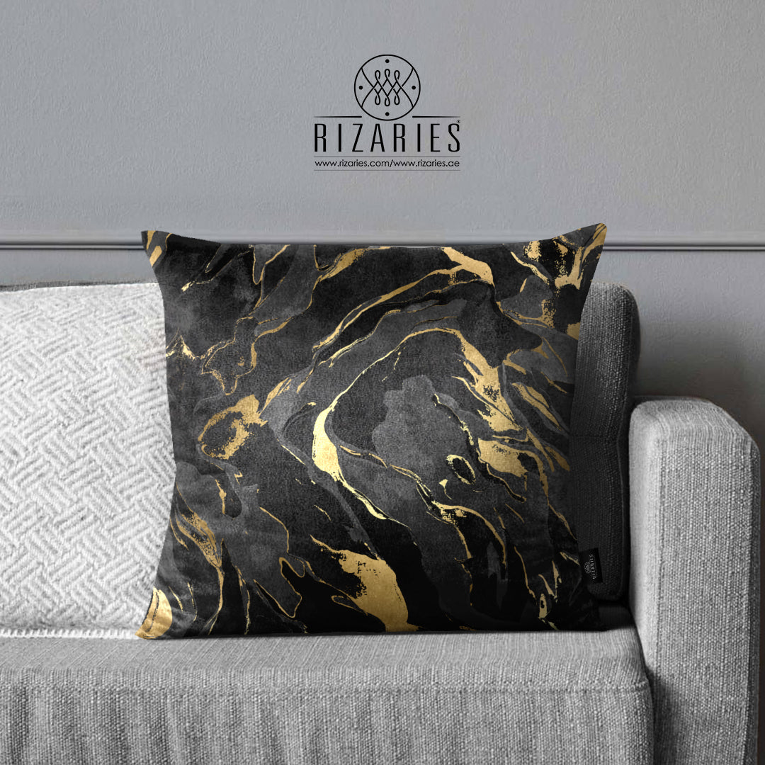 SuperSoft Midnight Gold Abstract Pattern