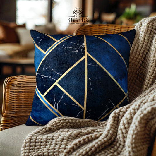 SuperSoft Blue Geometric Throw Pillow