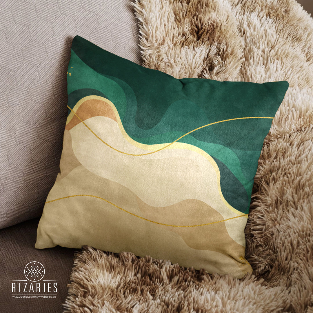 SuperSoft Beige Green Wavy