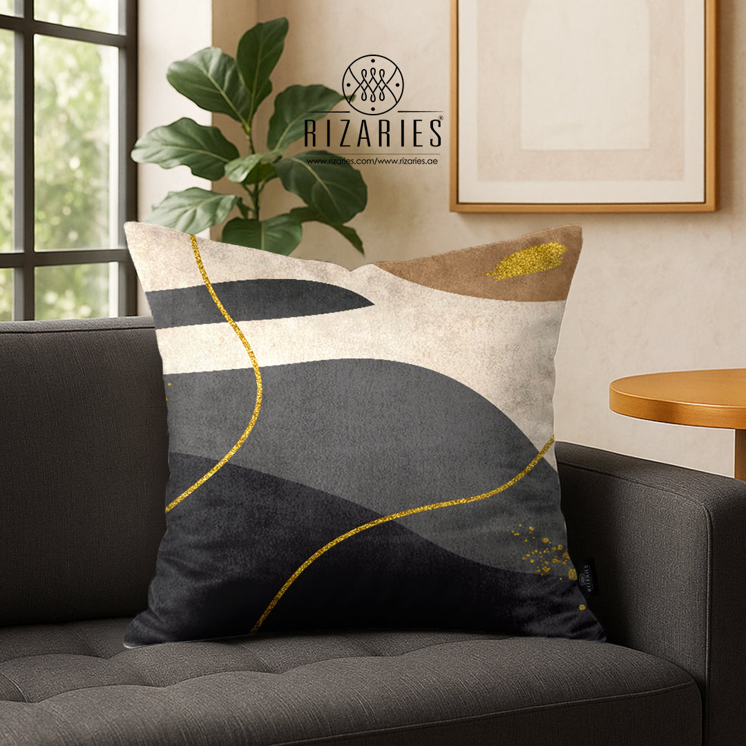 SuperSoft Beige Grey with Gold Lines