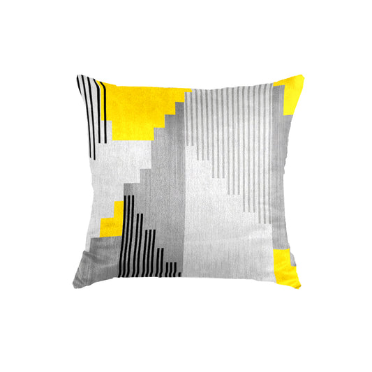 SuperSoft Grey Black Lines Throw Cushion