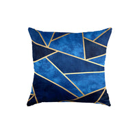 Thumbnail for SuperSoft Blue Gold Triangle Throw Pillow