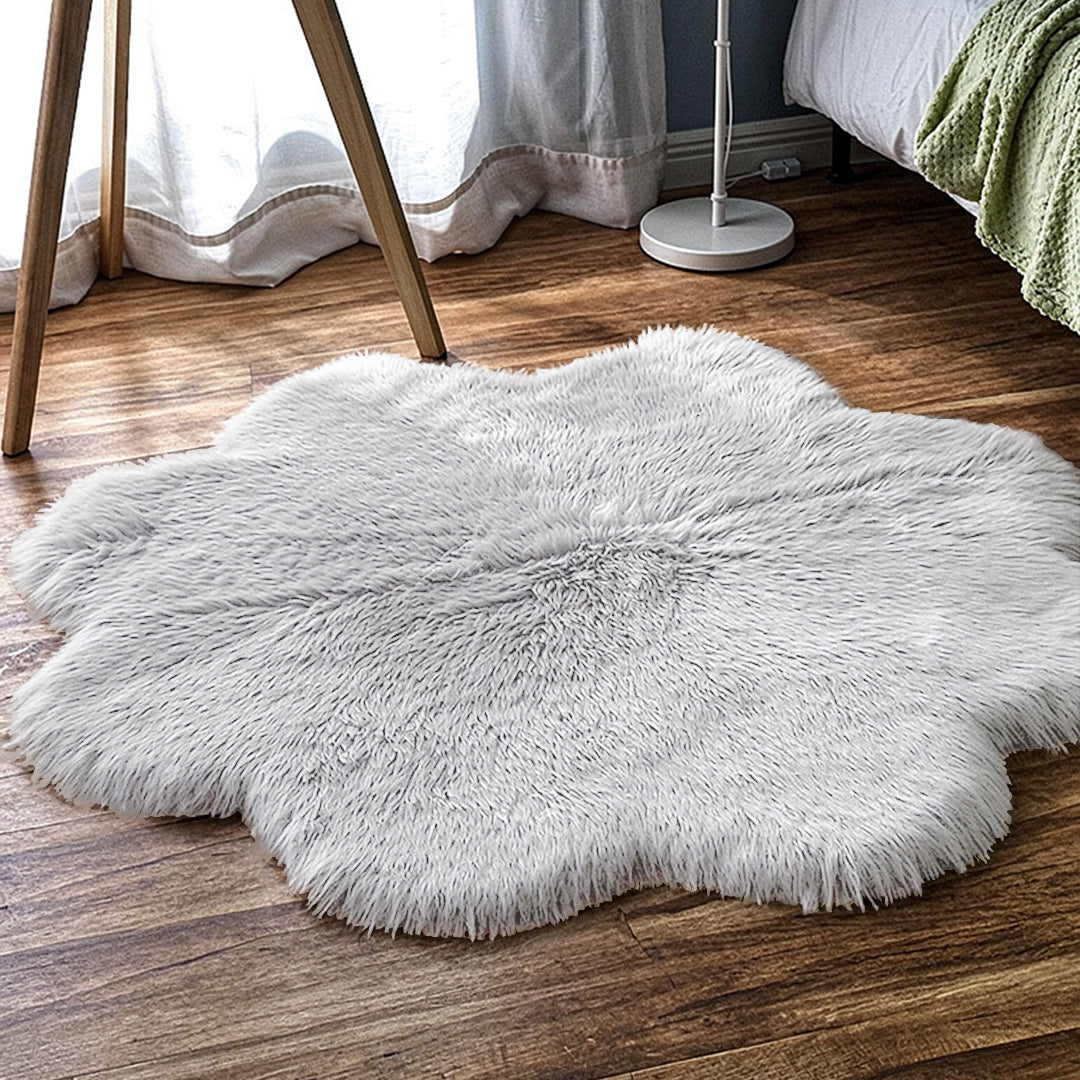 SuperSoft Imitation Faux Rabbit Fur Flower Mat