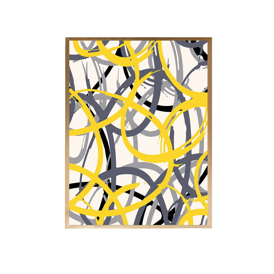 Yellow Grey Rope Canvas Painting