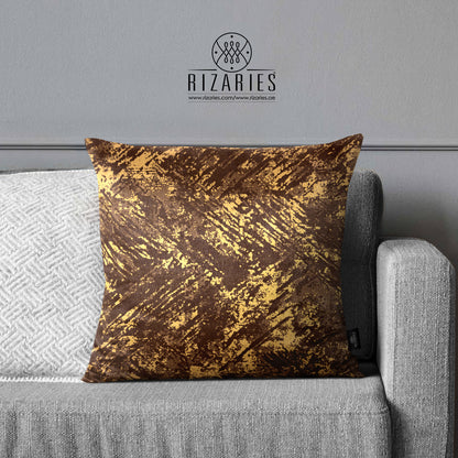 SuperSoft Brown Gold Abstract Pattern