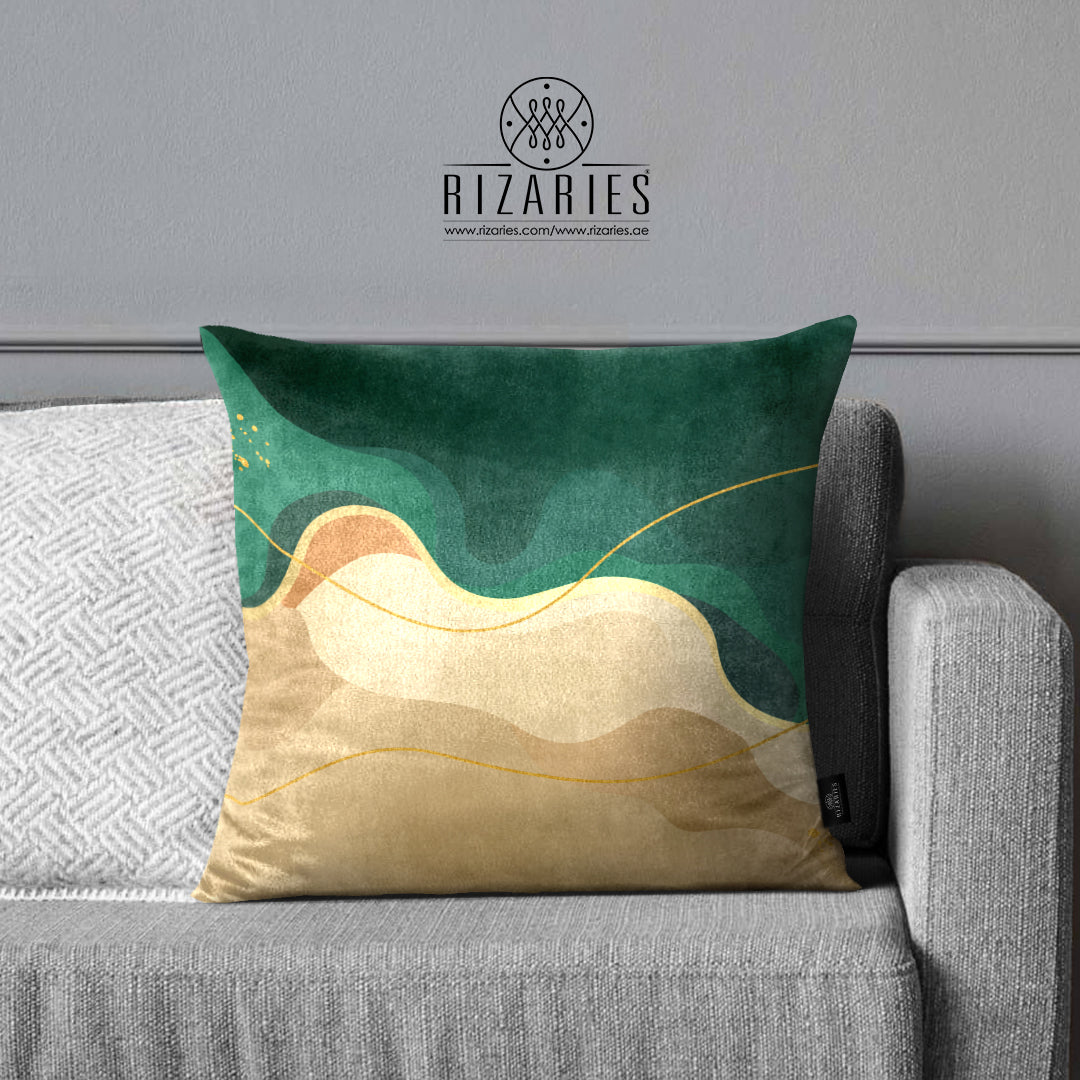 SuperSoft Beige Green Wavy