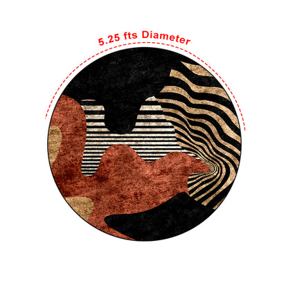 Black Rust Geometric Round Centerpiece (Rug)