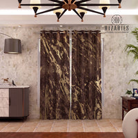 Brown Gold Marble Curtains