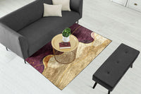 Thumbnail for Purple Burgundy Wavy Centerpiece (Rug)
