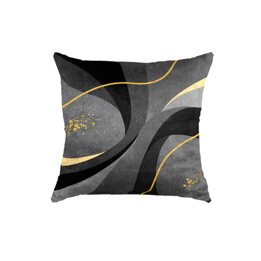 SuperSoft Shades of Grey Abstract Waves Throw Pillow