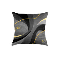 Thumbnail for SuperSoft Shades of Grey Abstract Waves Throw Pillow