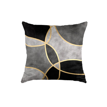 SuperSoft Grey Gold Round Throw Pillow