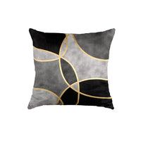 Thumbnail for SuperSoft Grey Gold Round Throw Pillow