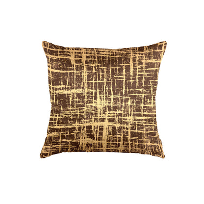 SuperSoft Brown Gold Lines Throw Cushion