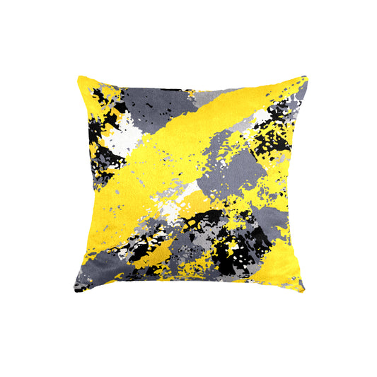 SuperSoft Yellow Grey Pattern Throw Pillow