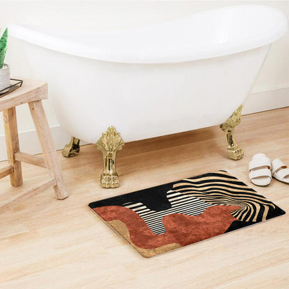 Supersoft Black Rust Geometric Door Mat