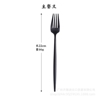 Silver Black Cutlery Set