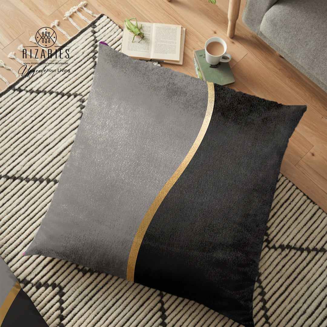 (26"x26") Supersoft Grey Gold Shaded FLOOR Cushion Cover