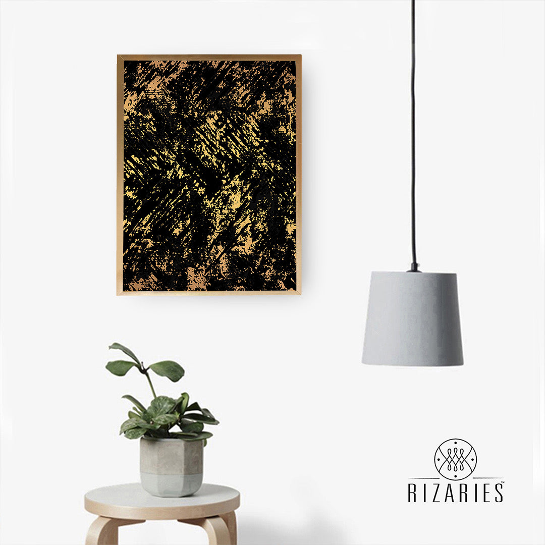 Black Gold Pattern Canvas Painting