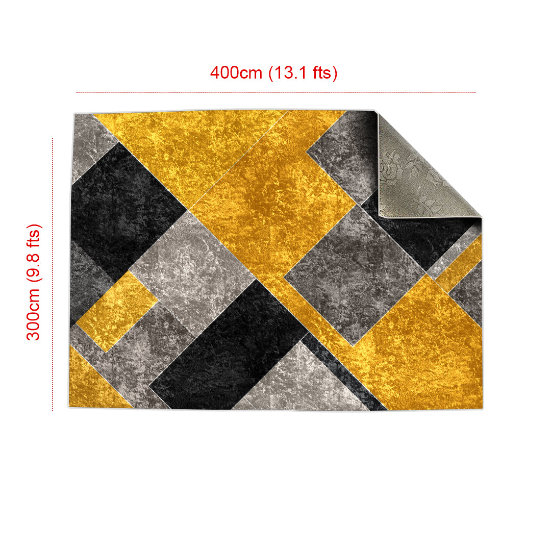 Yellow Black Geometric Centerpiece (Rug)