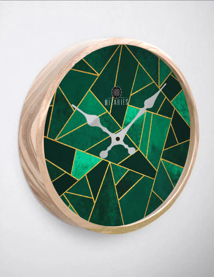 Green Geometric Wall Clock