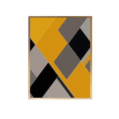 Yellow Black Geometric Canvas Painting