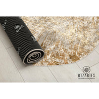 Thumbnail for Copper Gold Abstract Pattern Round Centerpiece (Rug)