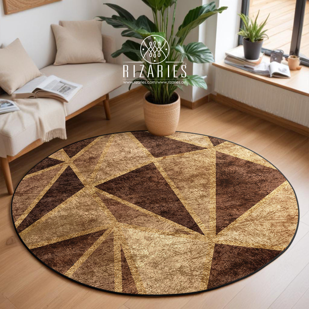 Copper Gold Triangle Round Centerpiece (Rug)