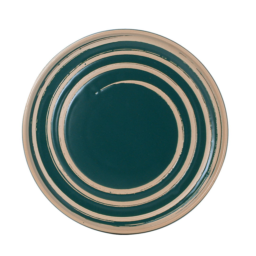 Green Gold Pattern Porcelain Plates