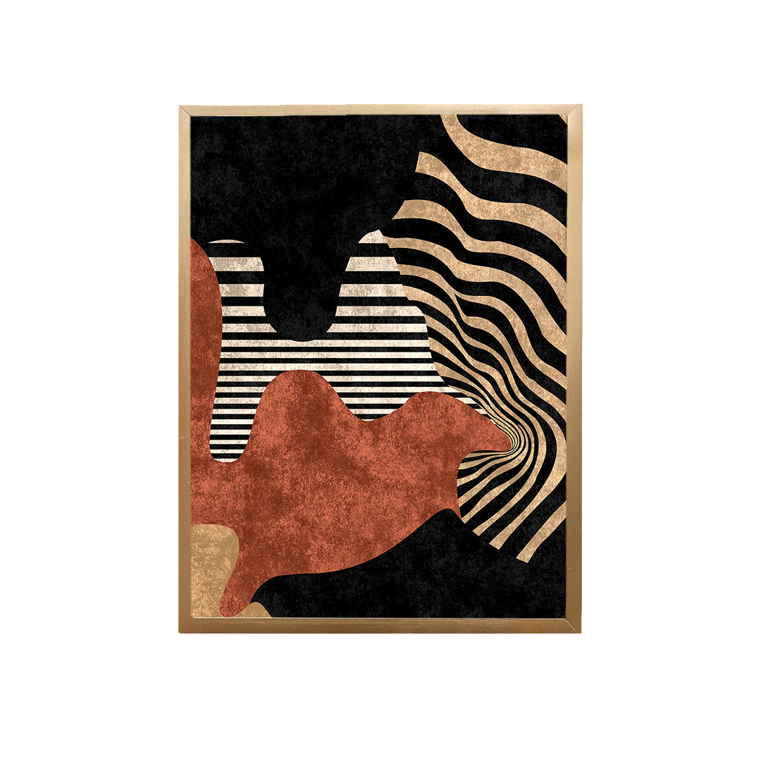 Black Rust Geometric Canvas Painting