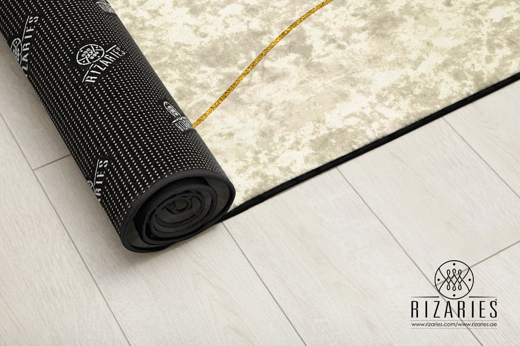 Coffee Cream Wavy Centerpiece (Rug)